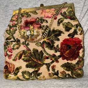 Vintage 1950s‎ Floral Tapestry Purse, Garay